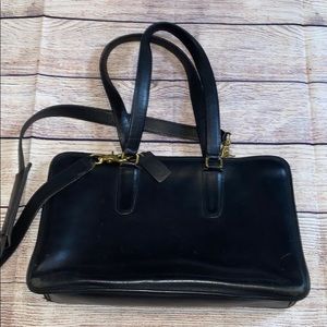 Vintage Coach Leather Messenger Bag Black RARE